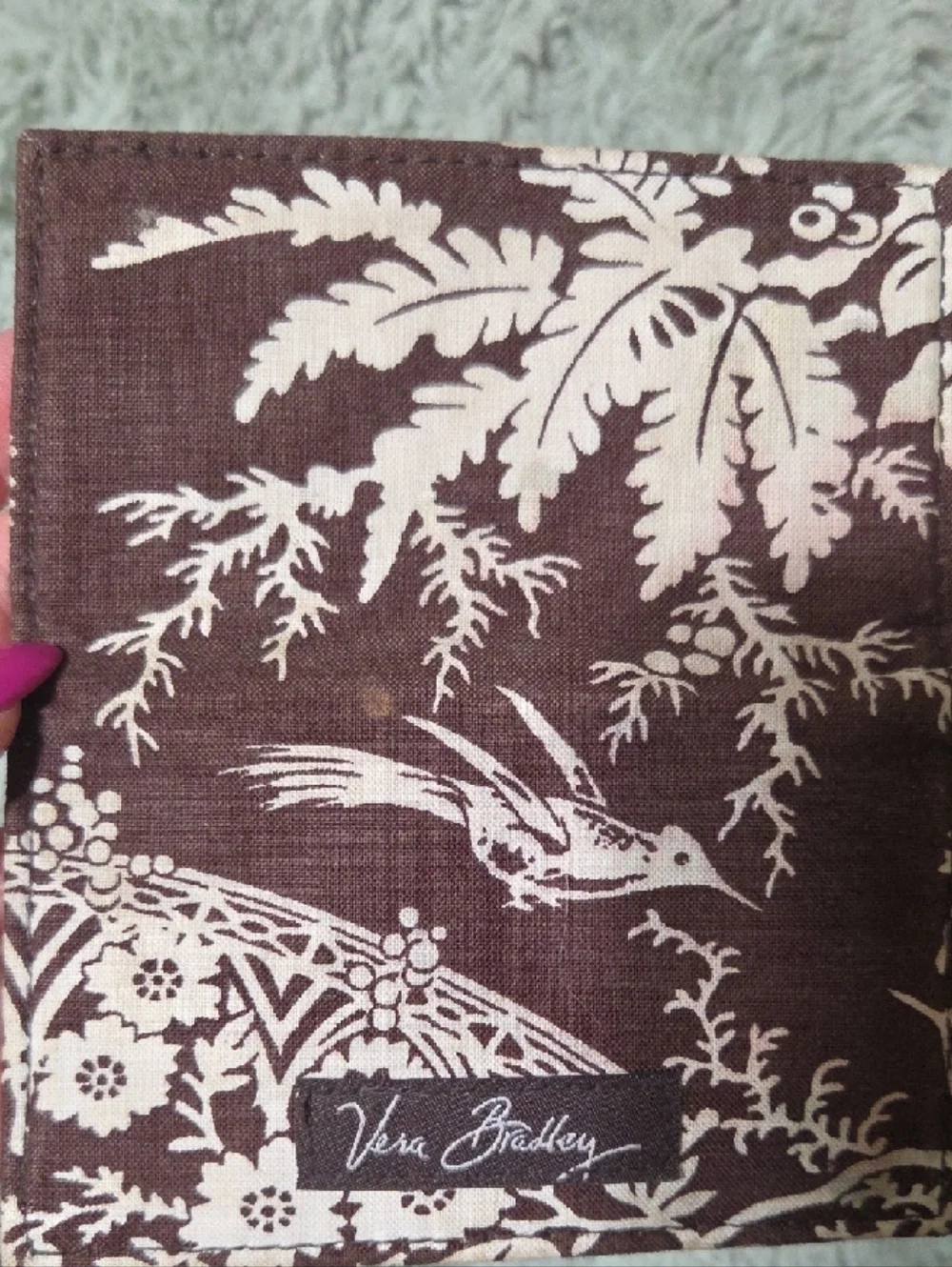 Vera Bradley Chocolate and Cream Bird & Floral Wallet - Picture 9 of 9